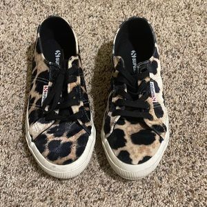 Superga sneaker leopard velvet
